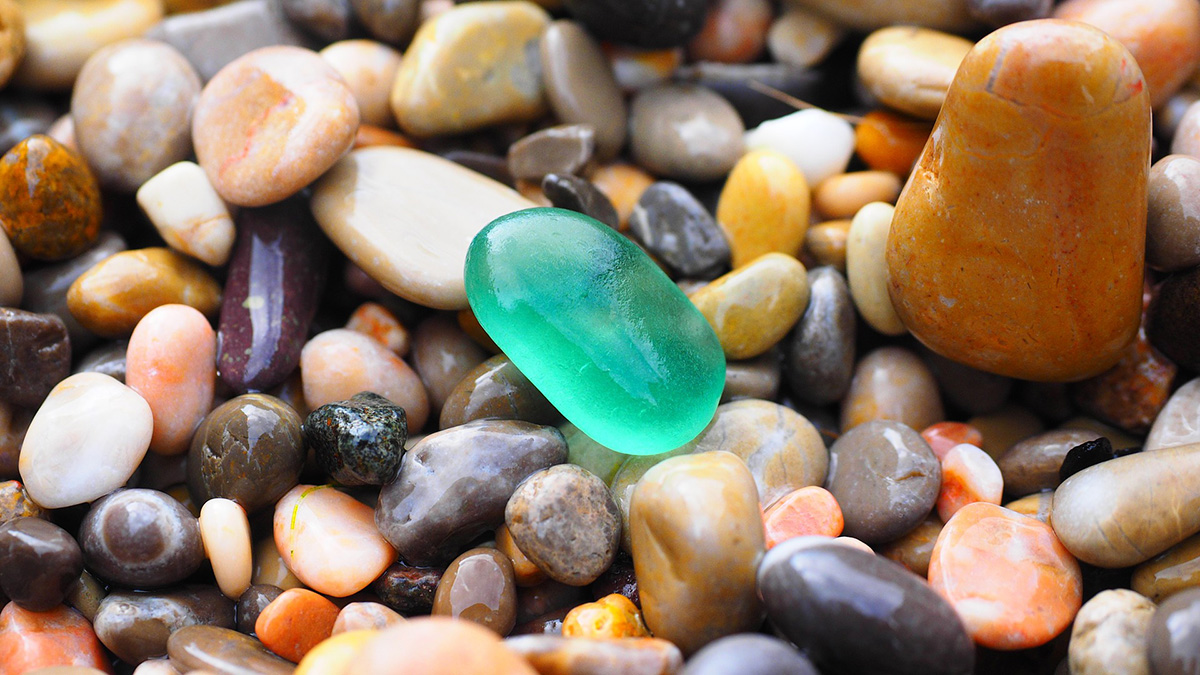 A Bluish-Green Pebble